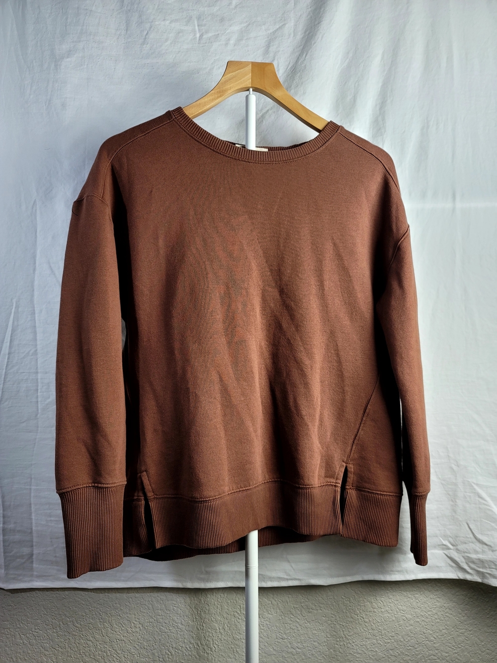 Men's Crewneck Sweatshirt in Chocolate Brown Fleece